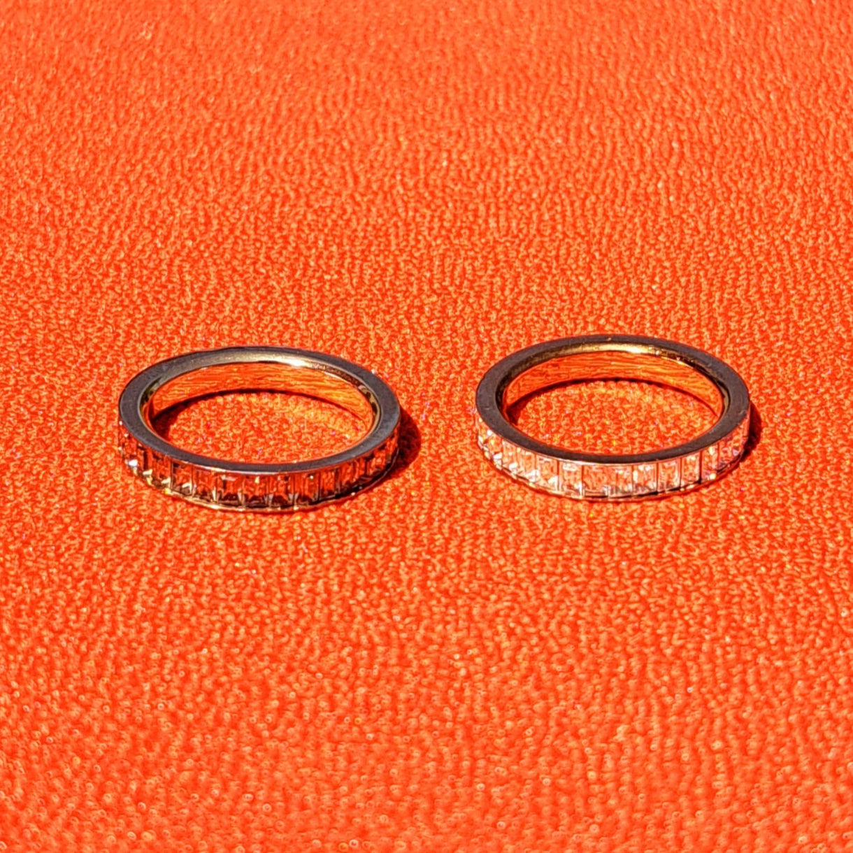 Alliances Éternité SWAROVSKI Duo de Cristaux Brillants Taille Baguette