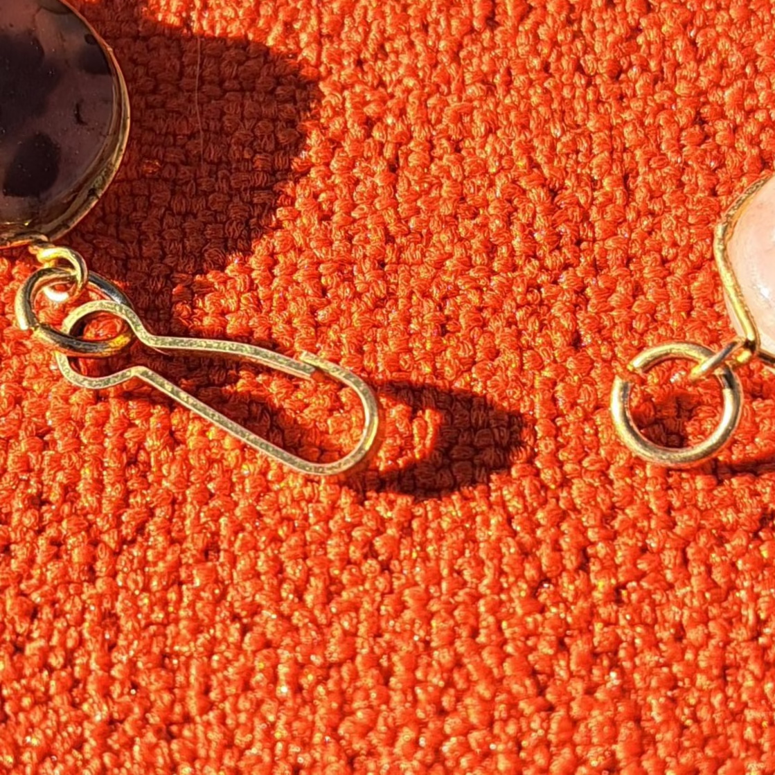 Collier Sautoir Pierres Naturelles Polies Années 70-80