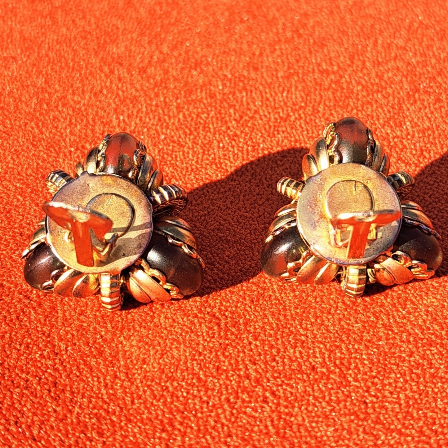 Clips d’Oreilles Vert Jade & Perle Nacrée Années 80-90