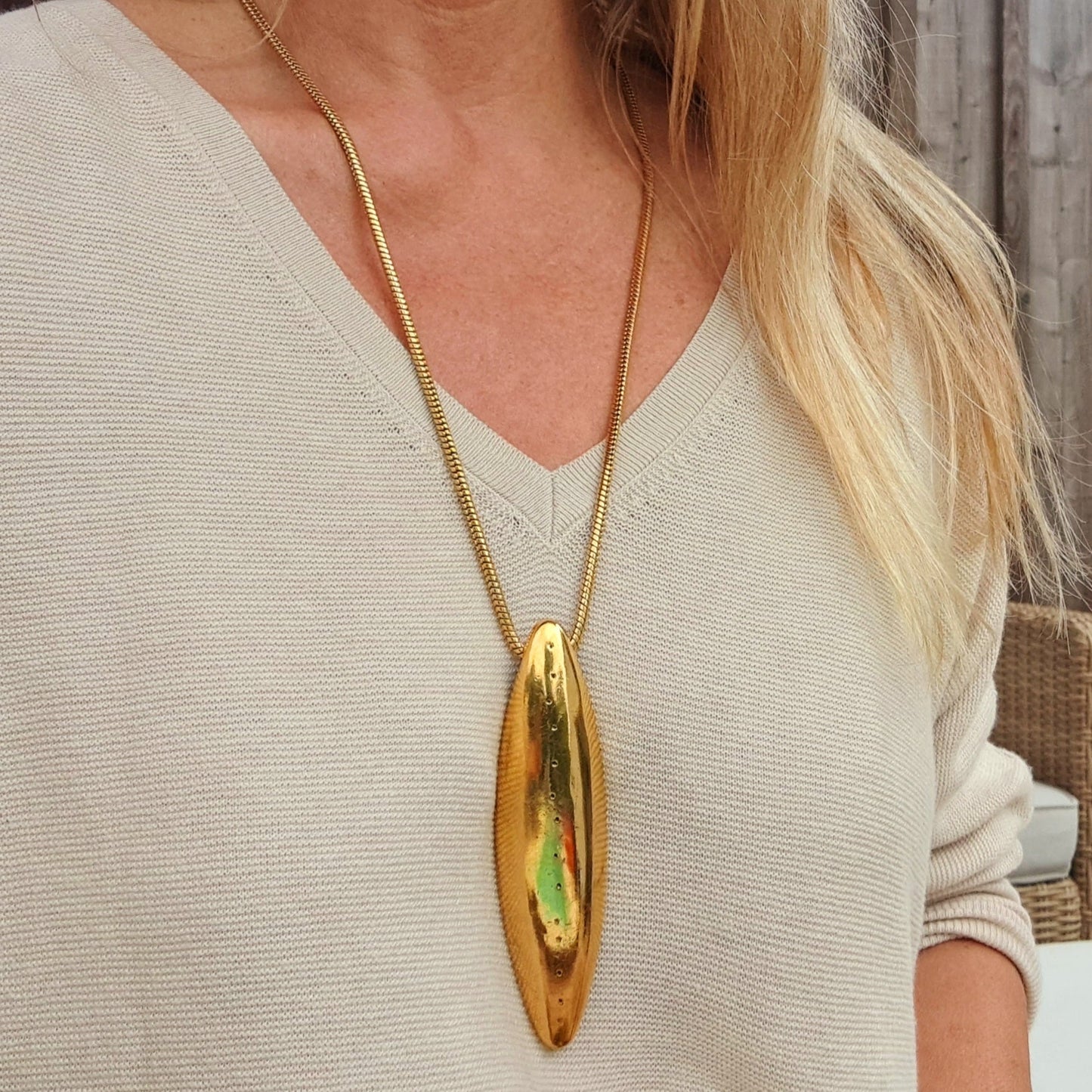 Sautoir avec pendentif ovale Gil d'Agena