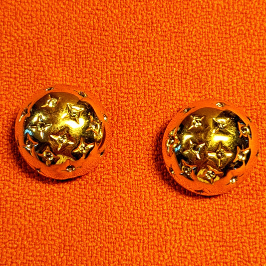 Clips d'Oreilles Demi Boule avec Etoiles Strass