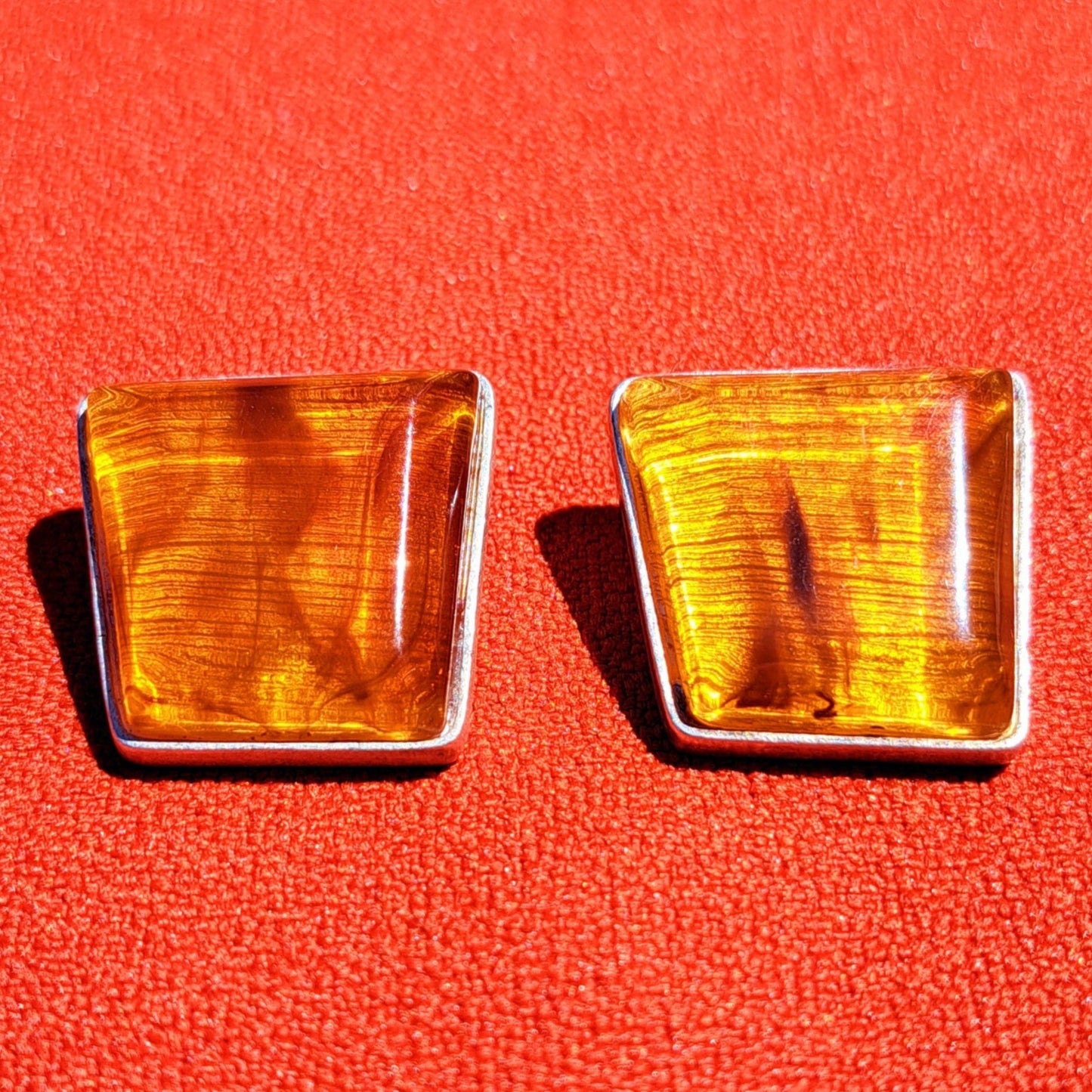 Clips d'Oreilles Trapèze Ambrées par SKALLI Paris