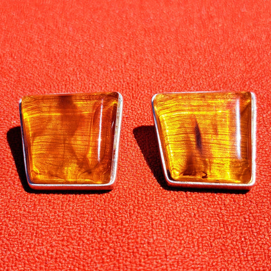 Clips d'Oreilles Trapèze Ambrées par SKALLI Paris