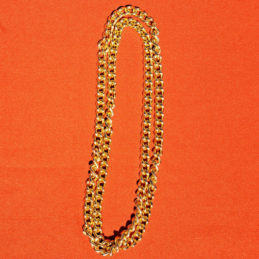 Sautoir Long Maillon Gourmette Dorée