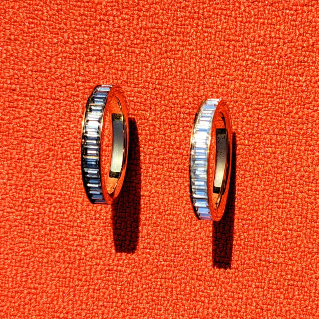 Alliances Éternité SWAROVSKI  Duo de Cristaux Brillants Taille Baguette