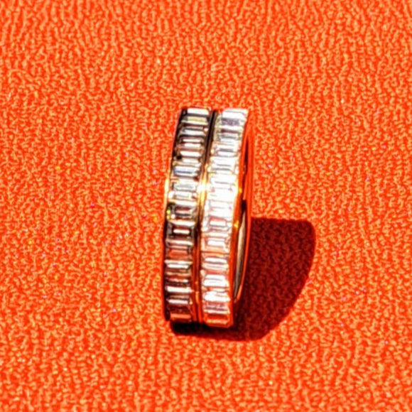 Alliances Éternité SWAROVSKI  Duo de Cristaux Brillants Taille Baguette