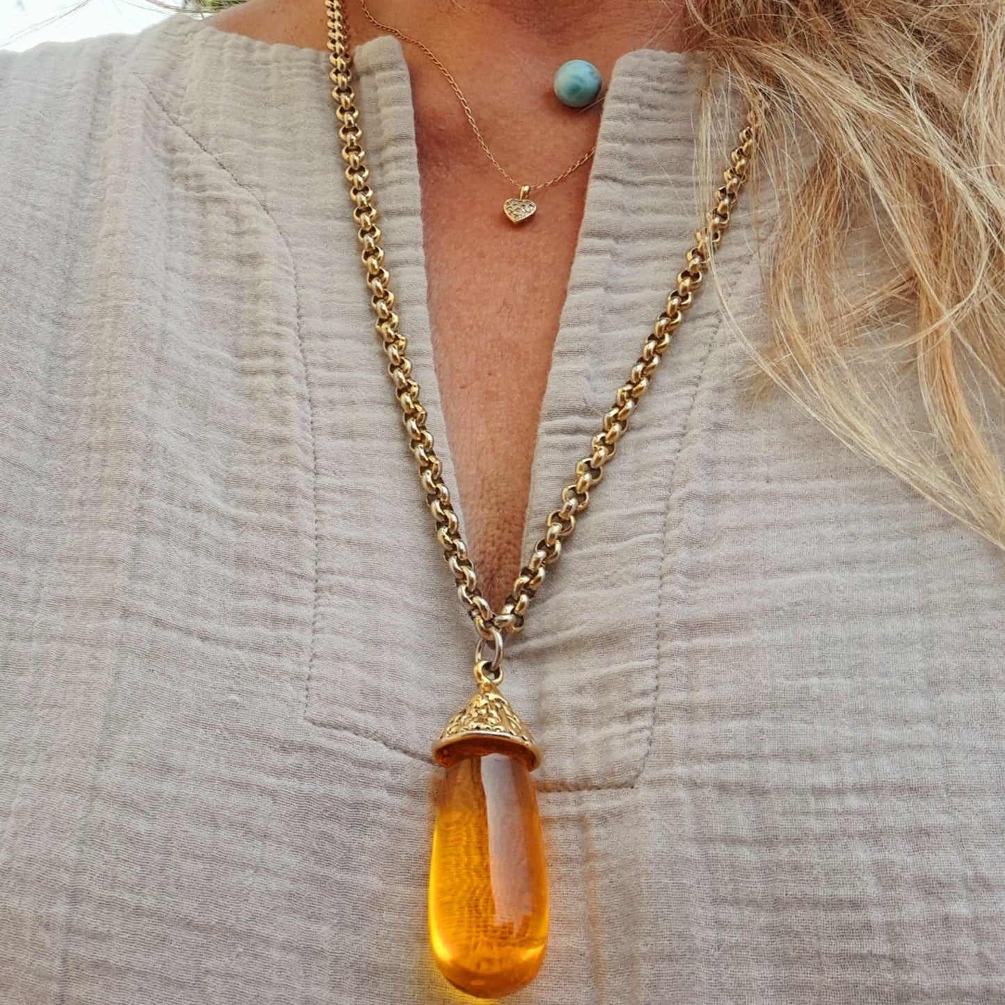 Sautoir Philippe Audibert Paris Or & Ambre