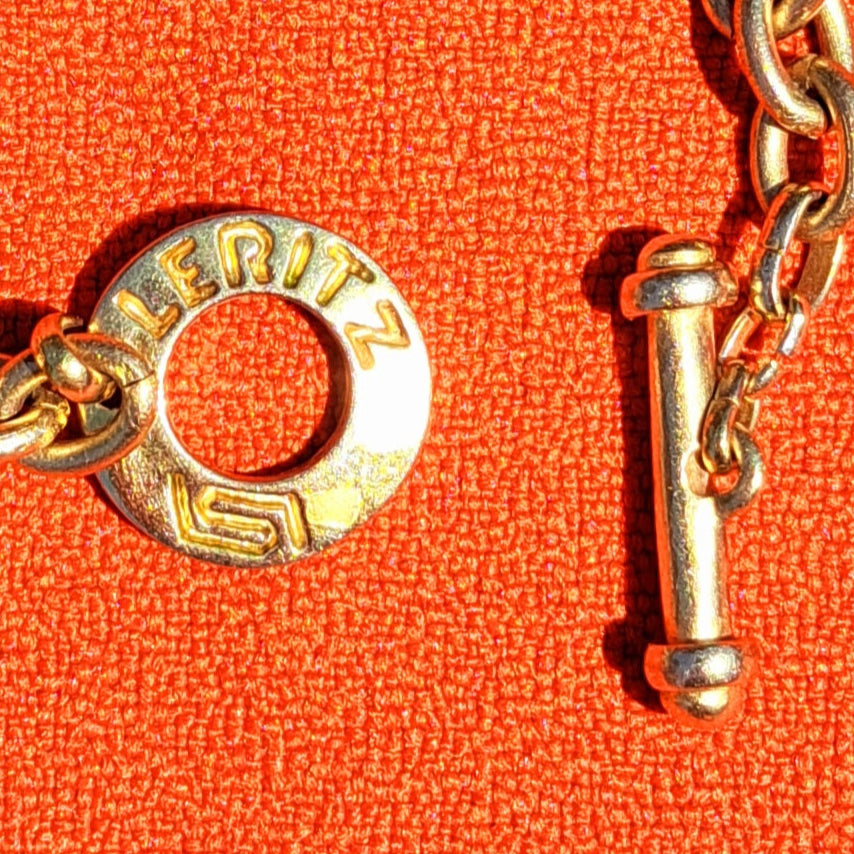 Sautoir Leritz Pendentif Cheval Multicolore & Chaîne Dorée