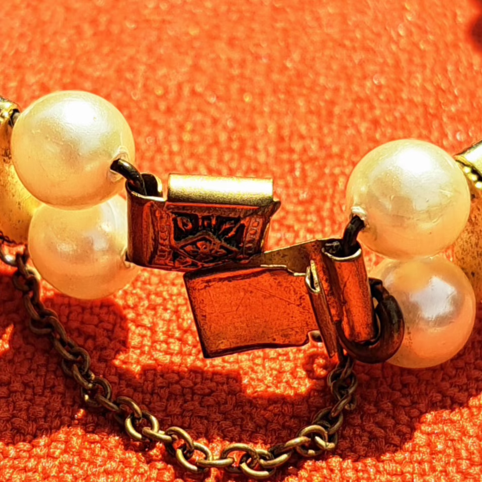 Bracelet Double Rang Perles & Maillons Ornés