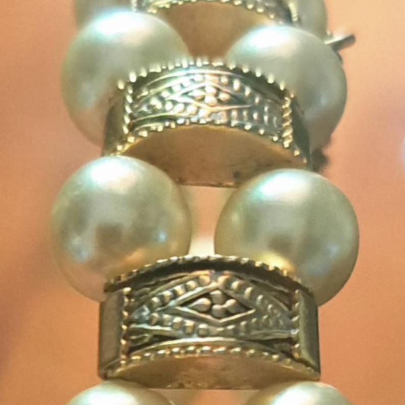 Bracelet Double Rang Perles & Maillons Ornés