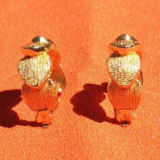 Clips d'Oreilles Vintage "Vo" (Les Bernard) Texturés