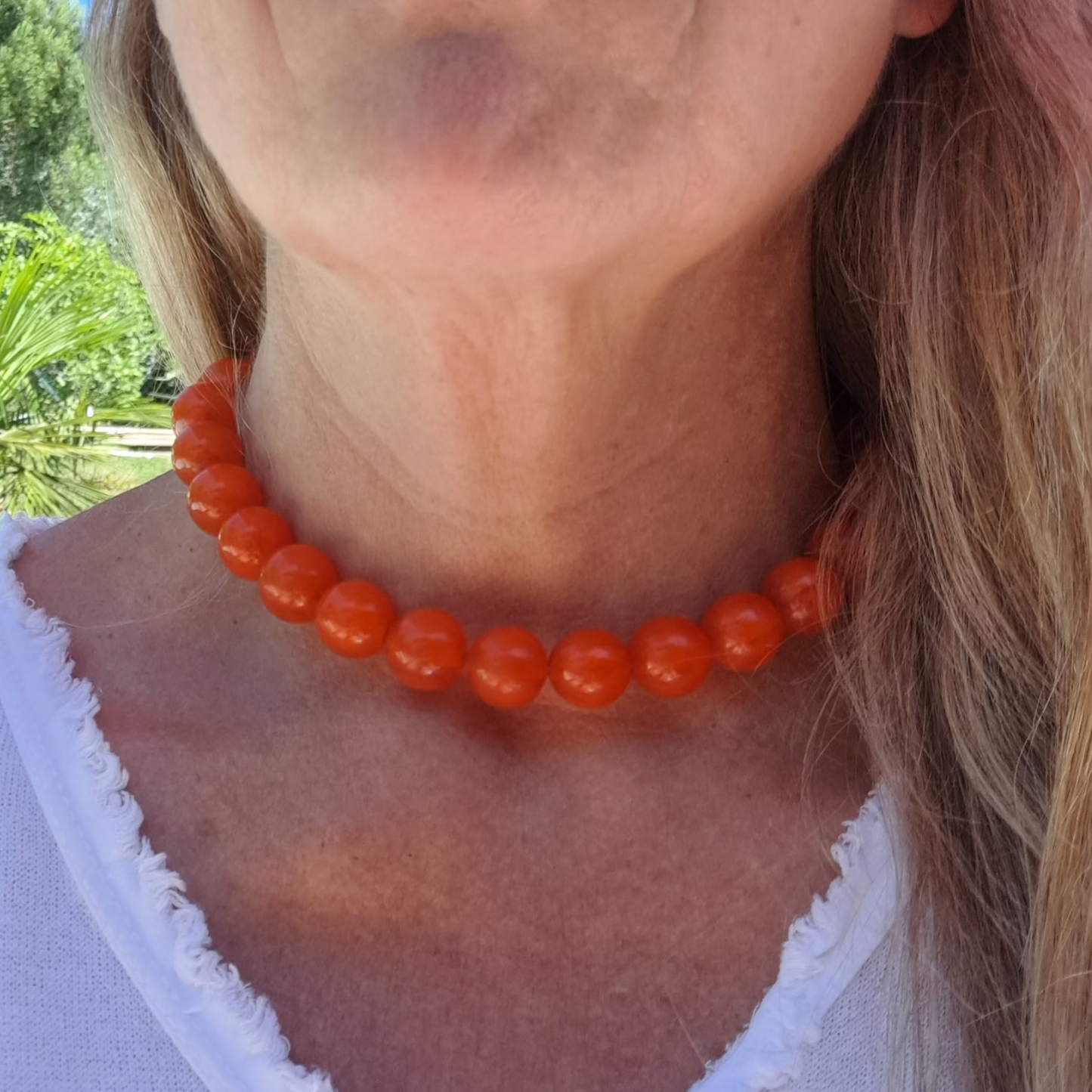 Ras-de-Cou de Perles Oranges Vintage