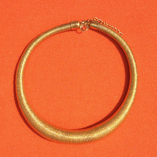 Ras-de-Cou Vintage Doré à Maille Serpent / Spirale
