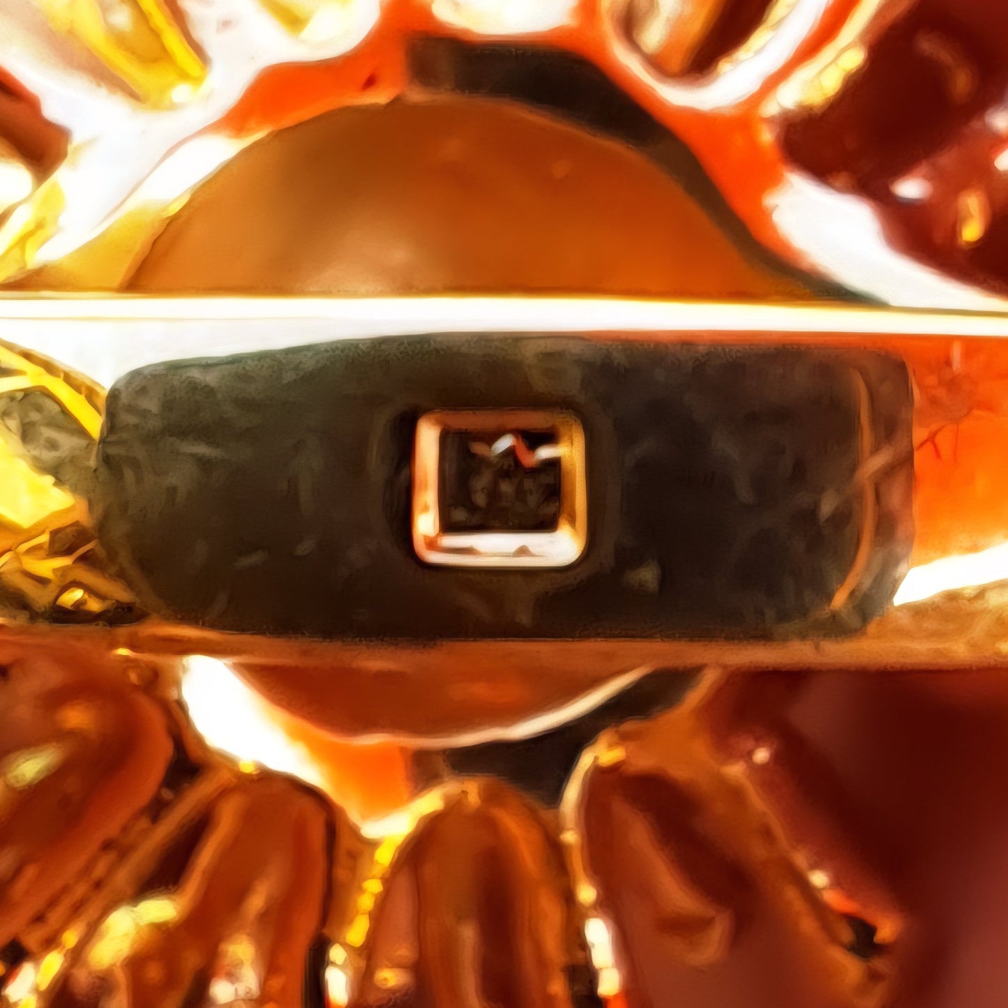 Bague "Hérisson" Vintage en Métal Doré et Cristaux Scintillants