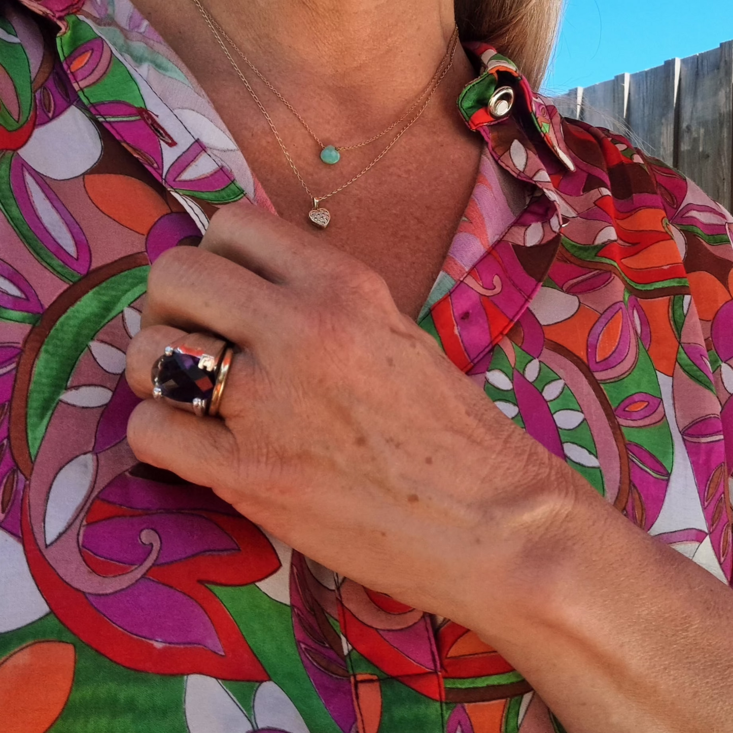 Bague de Créateur Argent 935 Ornée d'une Améthyste Ovale