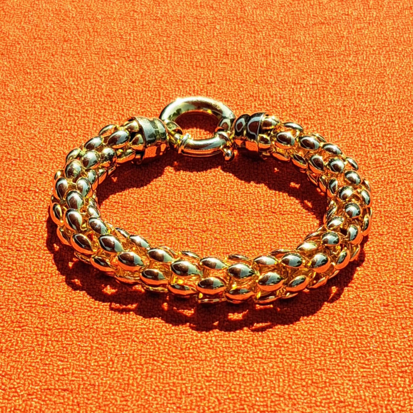 Bracelet "Maille Popcorn" Doré