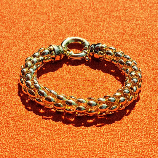 Bracelet "Maille Popcorn" Doré