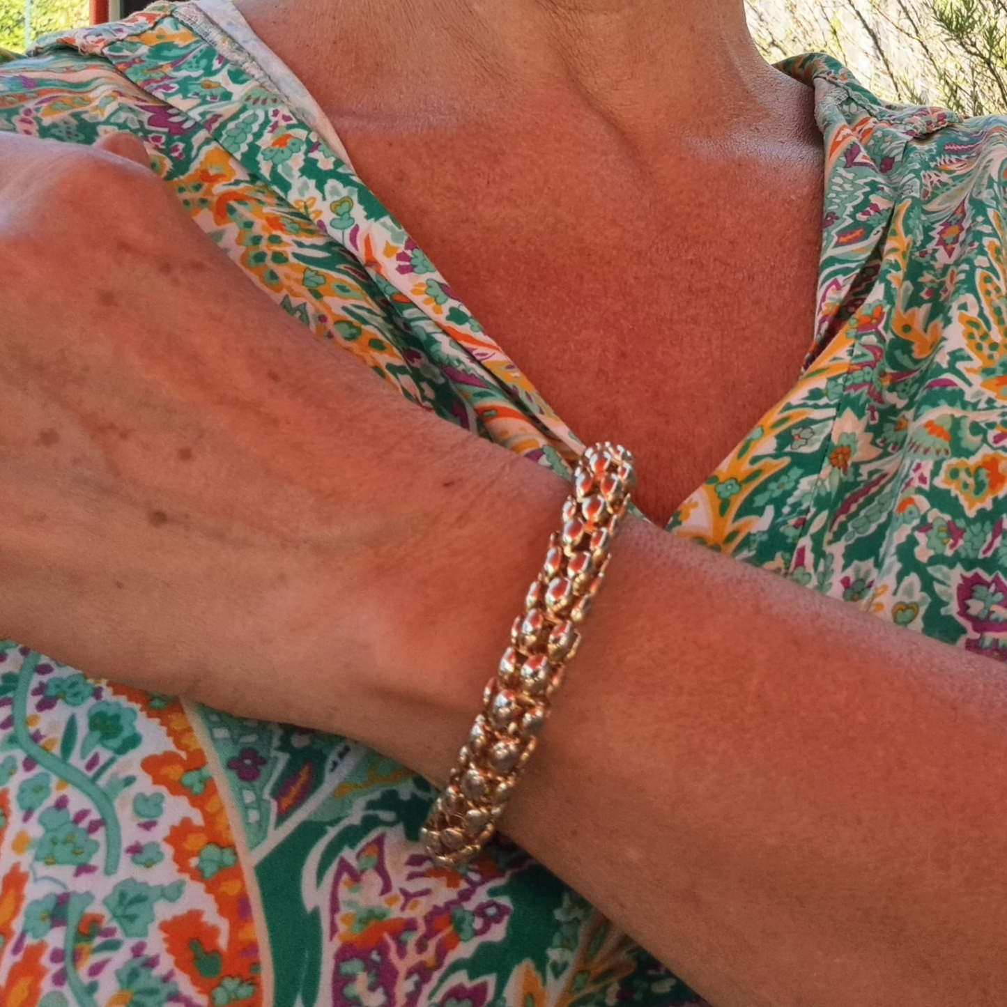 Bracelet "Maille Popcorn" Doré