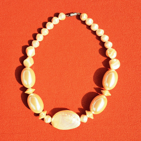 Ras-de-Cou Vintage Coquillage et Perles Nacrées d’Imitation Années 80