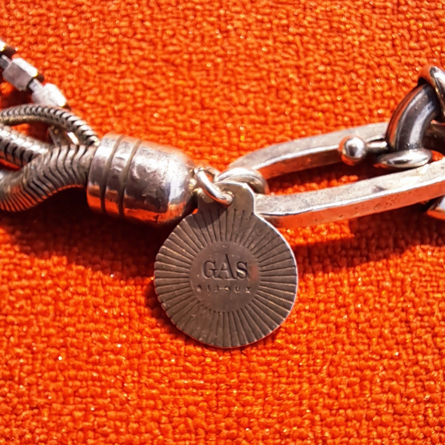 Sautoir GAS Multi Rangs Argenté et Cristaux