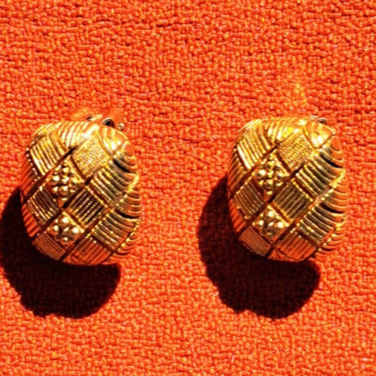 Clips d’Oreilles Vintage Dorés à Strass années 80