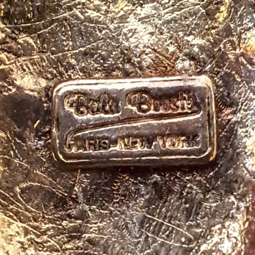 Clips d’Oreilles Bala Boosté Vintage Argenté & Cabochons Verts