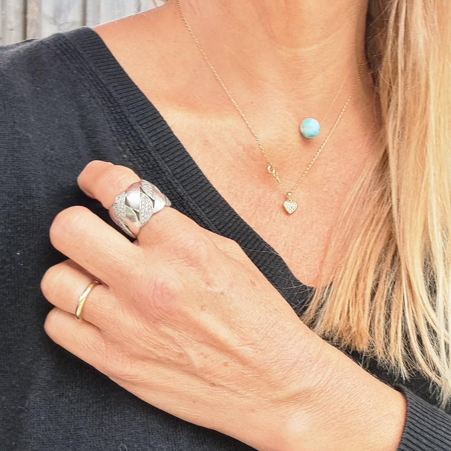 Bague Large Feuille en Argent 925 et Strass Années 1990-2000