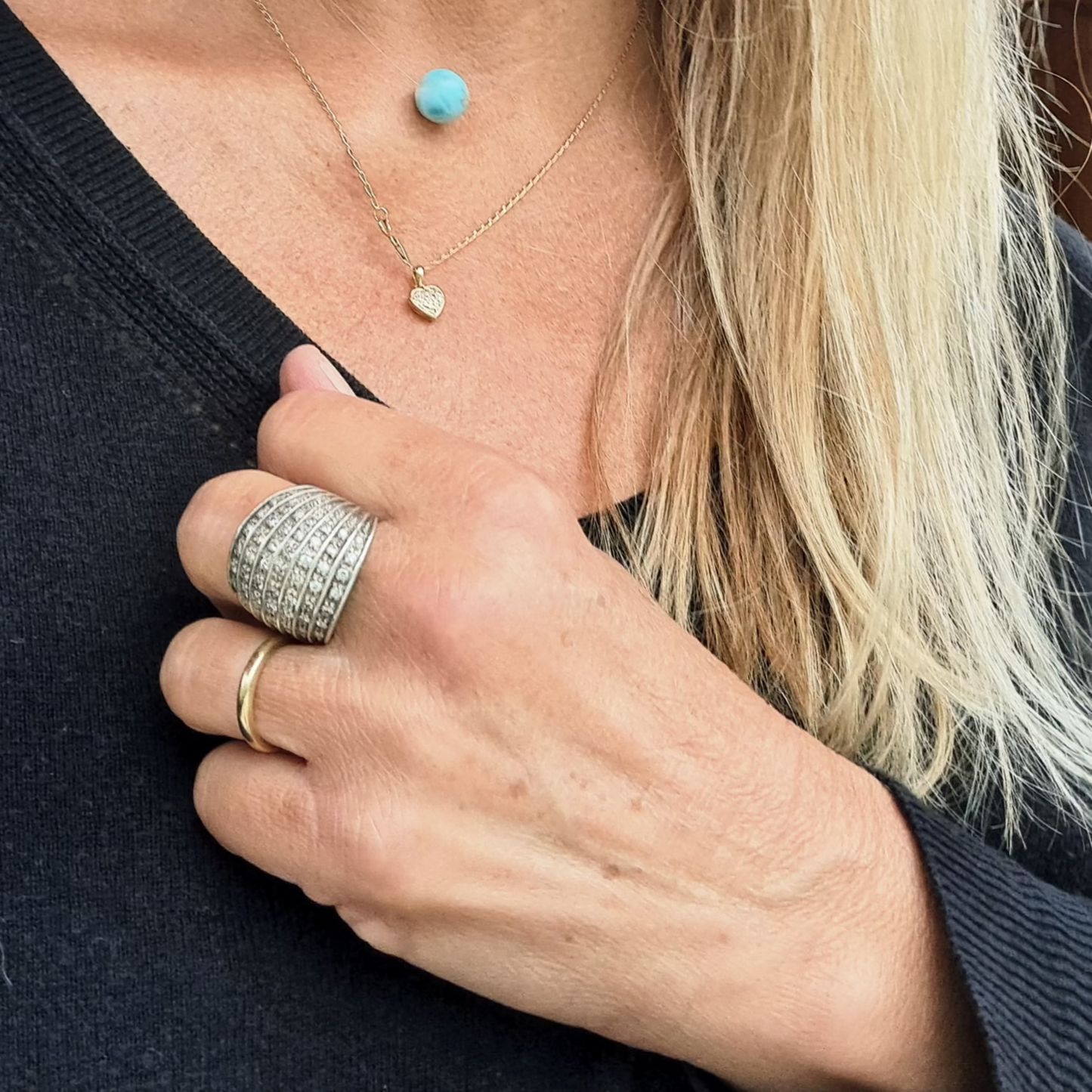 Bague Dôme en Argent 925 et Strass Années 2000-2015