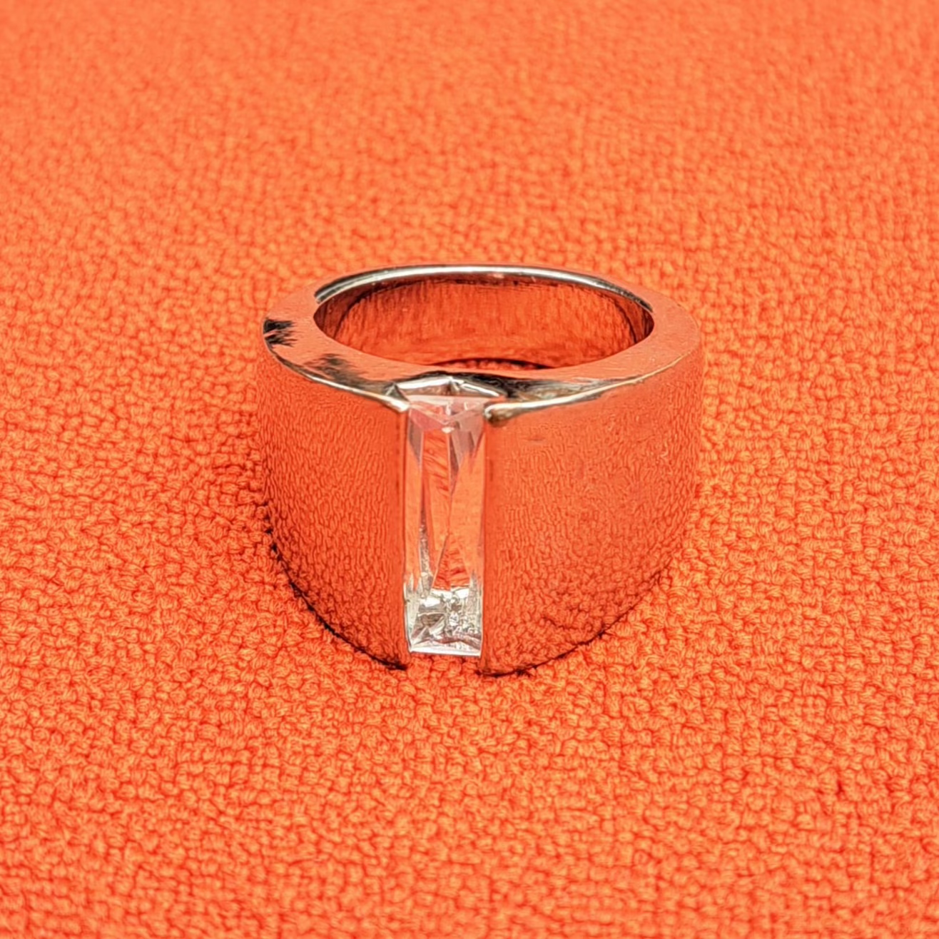 Bague Manchette en Métal Argenté Années 2000-2020