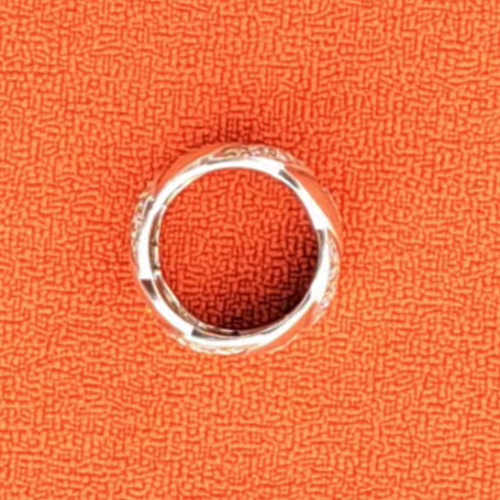 Bague Large Feuille en Argent 925 et Strass Années 1990-2000