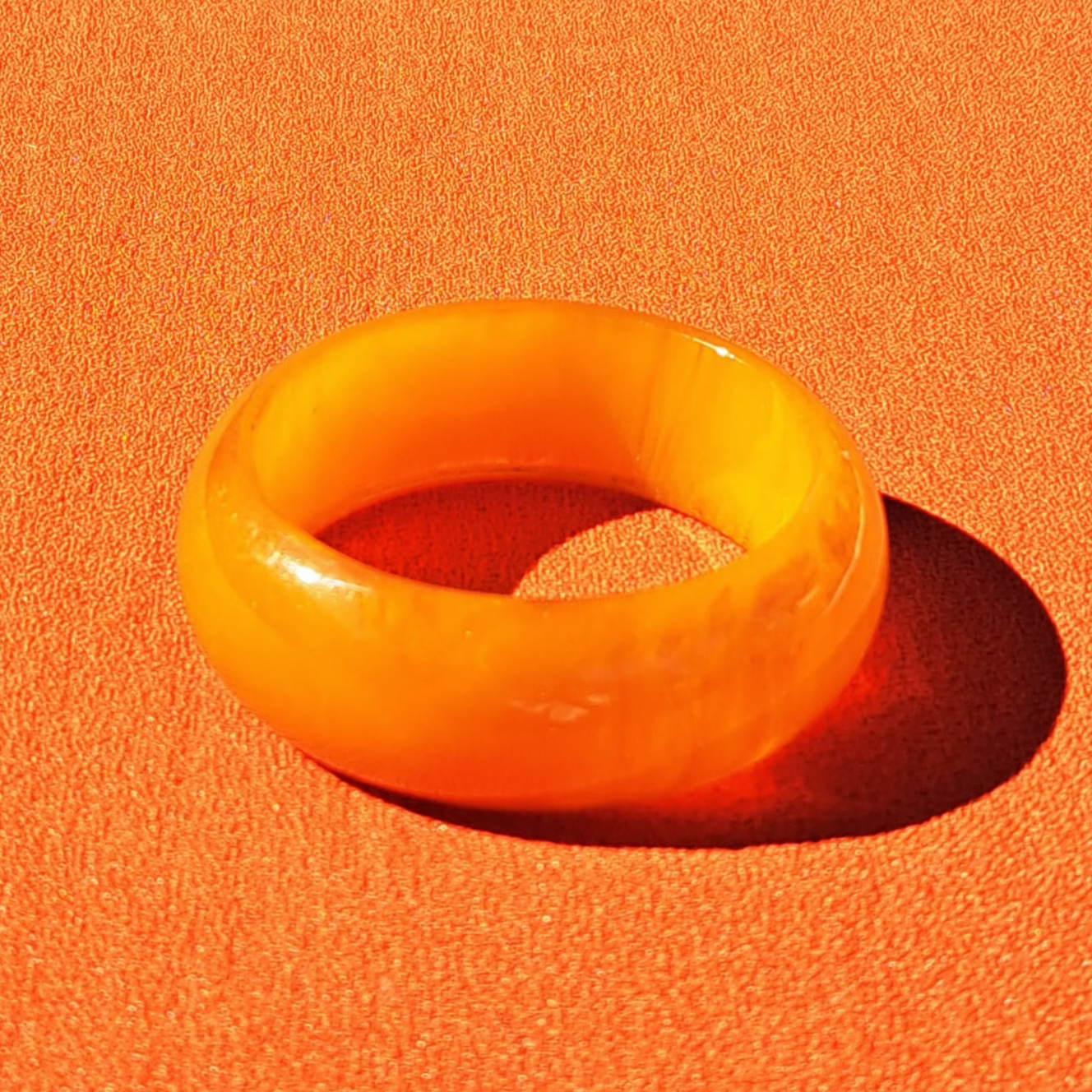 Bracelet Jonc Bakélite Orange Années 1930-1950