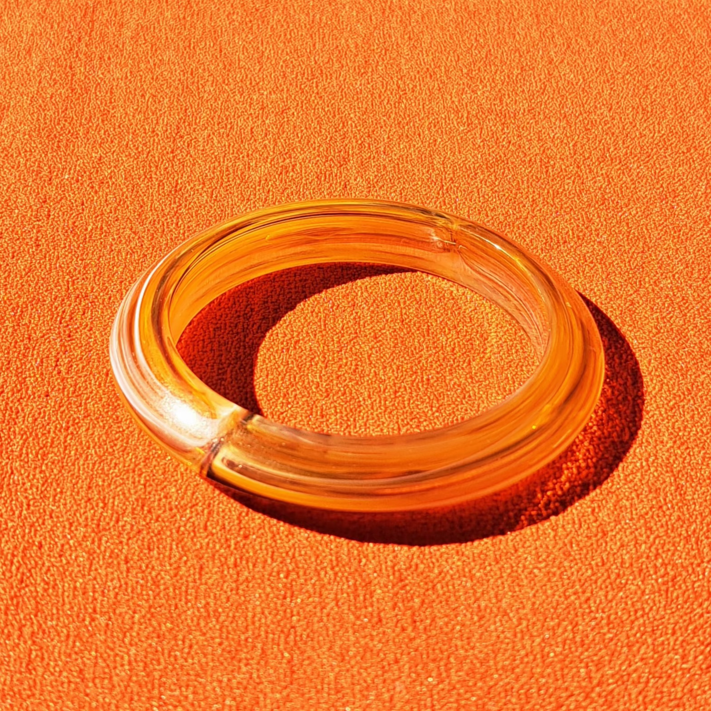 Bracelet Jonc Ambre Facetté Vintage Années 1970–80