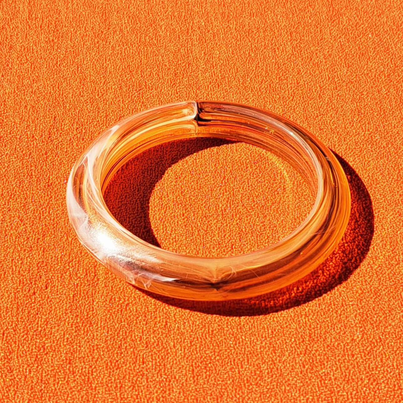 Bracelet Jonc Ambre Facetté Vintage Années 1970–80