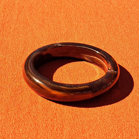 Bracelet Jonc en Bakélite Marron Écaille de Tortue Années 1930-50