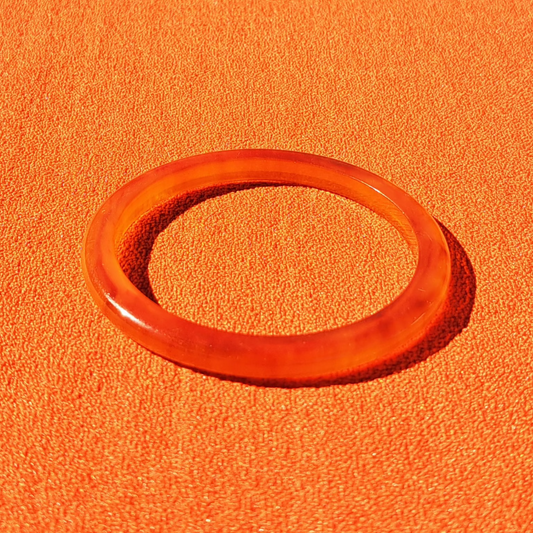 Bracelet Jonc Fin Orange Translucide Années 1970-80