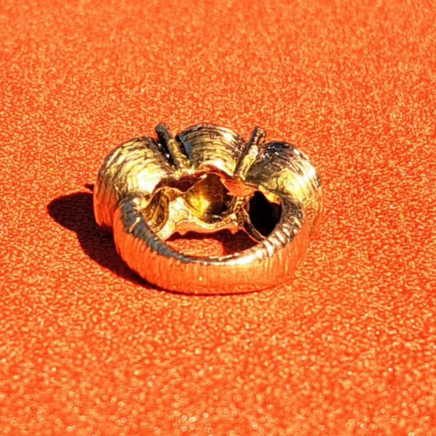 Bague Vintage Œil de Tigre Doré Texturé Années 1960-70