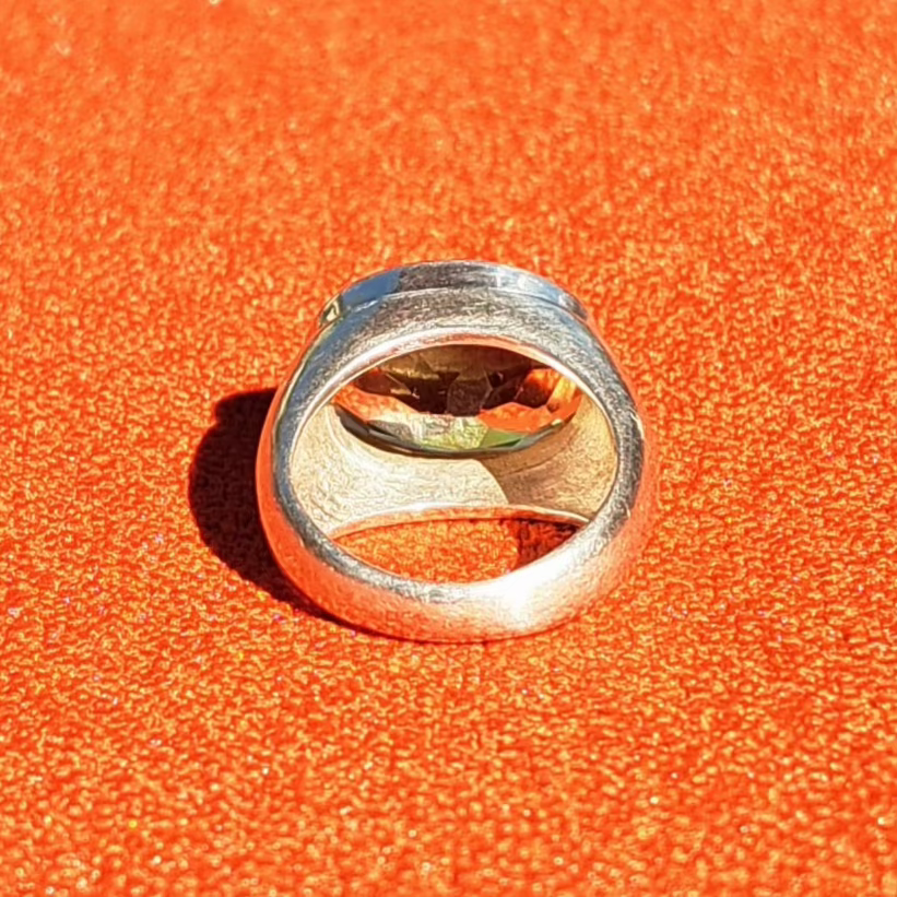 Bague Ovale Citrine Facettée et Argent
