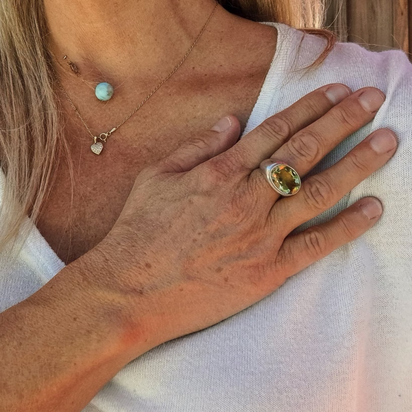 Bague Ovale Citrine Facettée et Argent