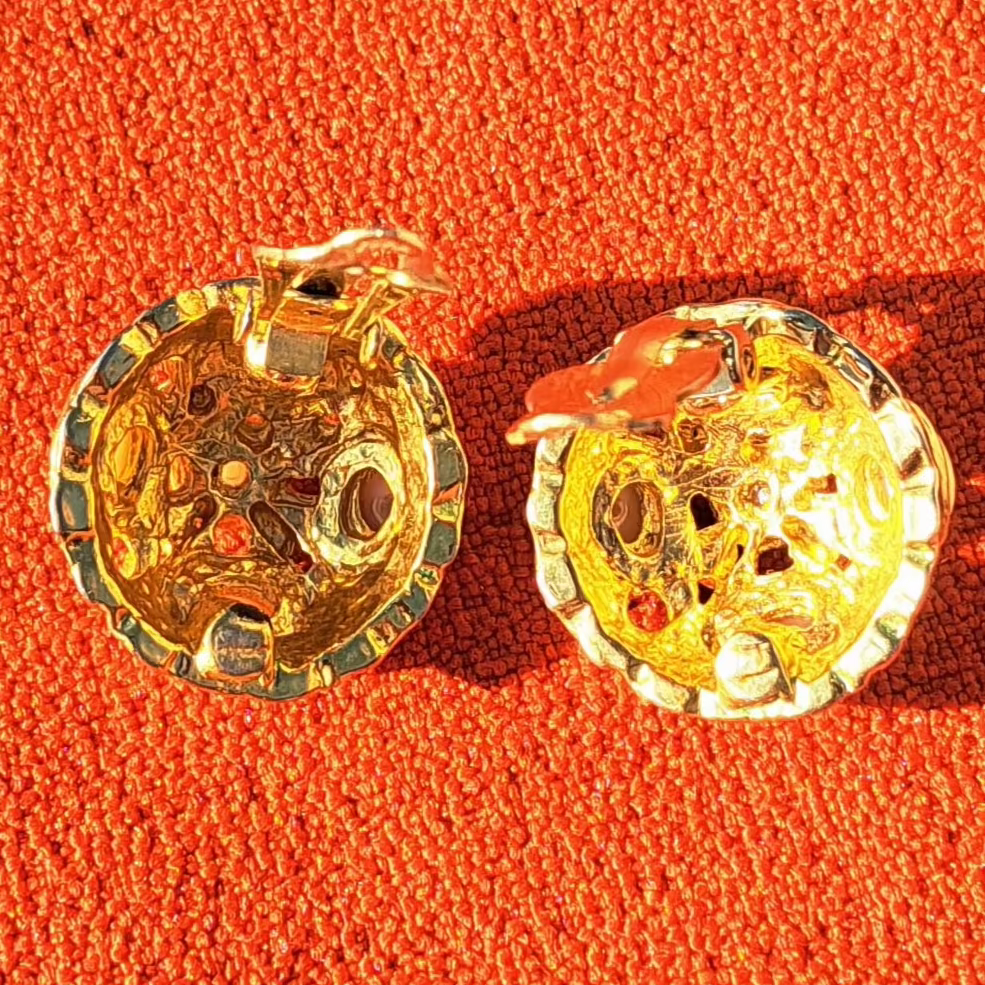 Clips d’Oreilles Dôme Baroque Nacré Années 80