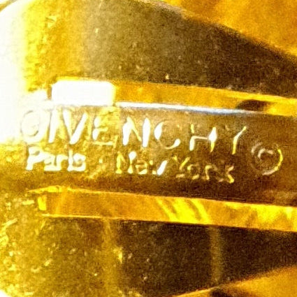 Clips d'Oreilles Créateur GIVENCHY Métal Doré Sculptural Luxe Rétro