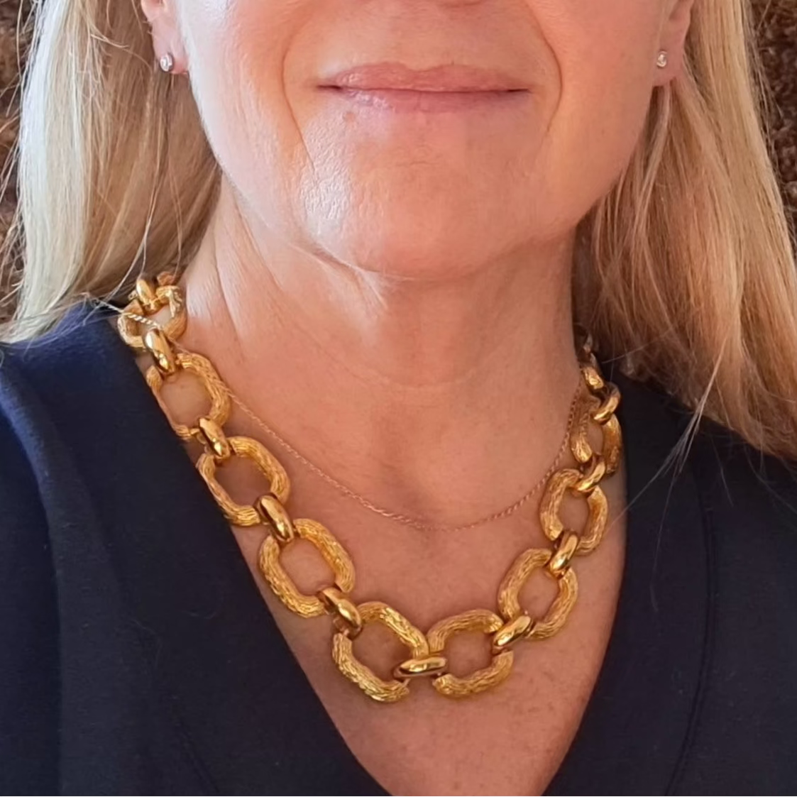 Ras-de-cou Vintage à Larges Maillons Dorés Années 70-80